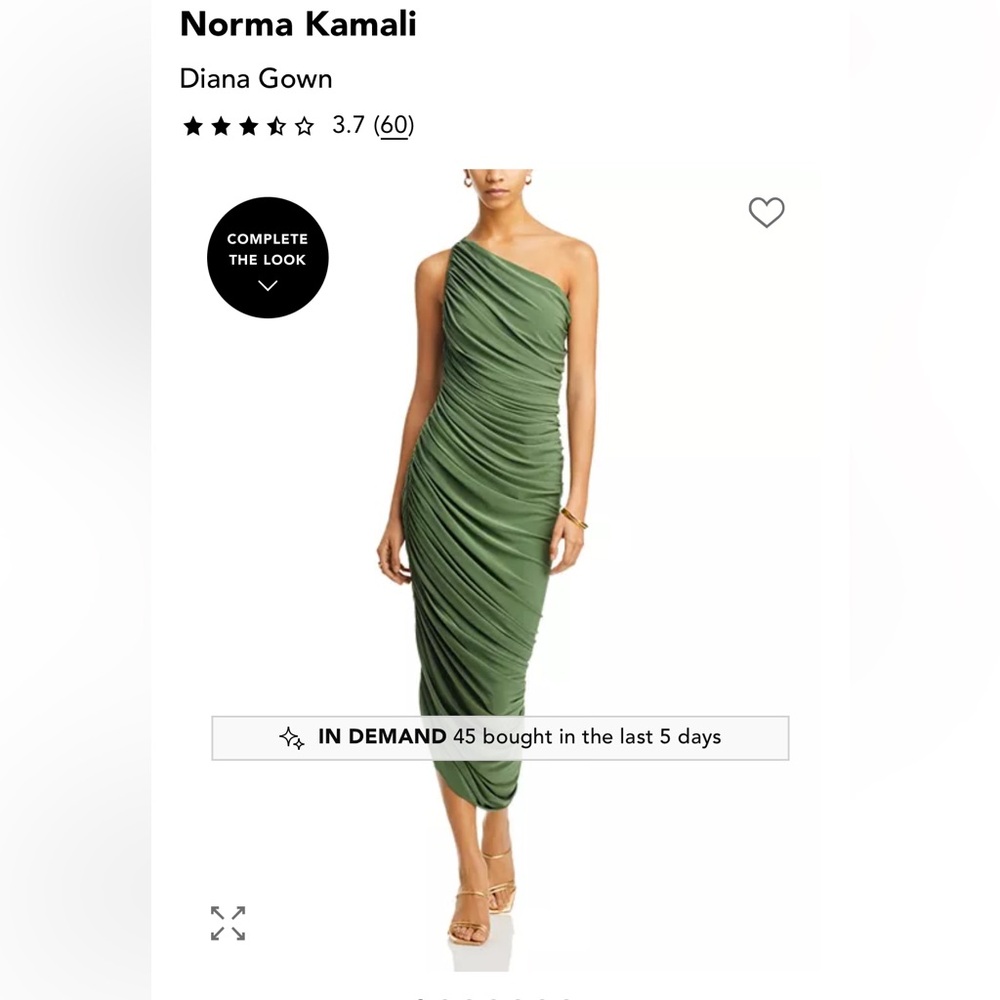 Norma Kamali Olive One-Shoulder Dress